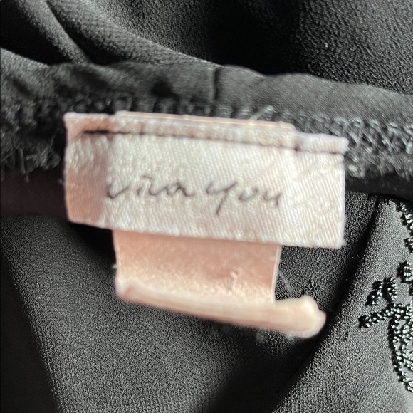 90s Black Slip Dress – Floral Beaded Maxi Evening Gown - Picture 2 of 8